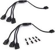 2PCS ARGB Splitter Cable 5V 3 Pin Addressable RGB Splitter Extension Cable ARGB Chassis CPU Heat Sin
