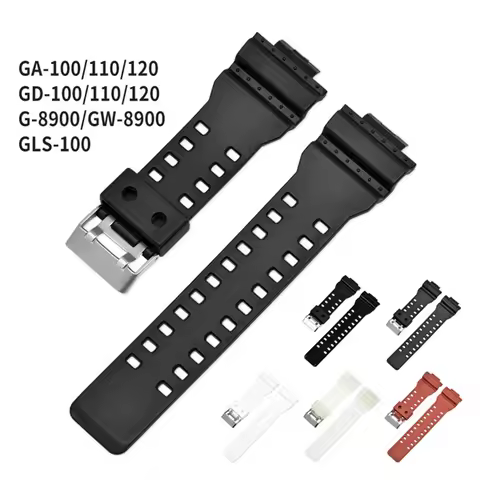 Resin Strap for G-SHOCK GA-110GB GA-100 GD120 GA400 GA-700 Steel Buckle PU Sport Replacement Band fo
