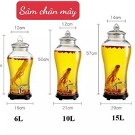 Rattan Ginseng Glass Bottle 6 Liter, 10 Liter, 15 Liter Without Faucet