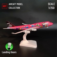 Scale 1:250 Metal Aircraft , JAL 50TH B747 Airplane Aviation Model Office Home Decor Miniature Art K