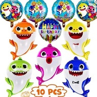 Shark Aluminum Film Balloon Set 10pcs Birthday Balloon Baby Birthday Party Decoration Background
