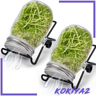[Kokiya2] 2 Pieces Jar Sprouting Lids with 2 Sprouting Stands for Canning Jars Sprouting