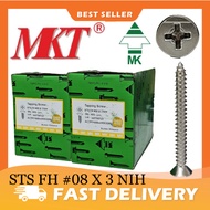 MK TAPPING SCREW FH 08 X 3” FLAT HEAD (500 PCS)