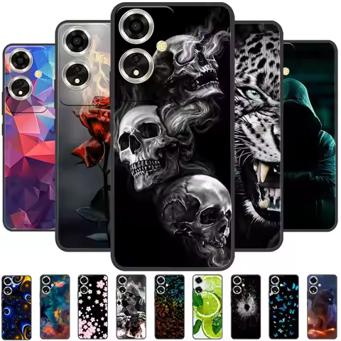 For Oppo Reno11 F 5G Case Black Silicone Bumper Fashion Soft TPU Covers for Oppo Reno 11F Funda Coqu