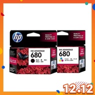 Genuine 100% HP 680 INK Twin Pack / Combo Pack Black Tri-Color / Black / Colour  Dakwat Printer Refill Original HP Ganti