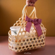 Tas anyaman bambu parcel keranjang bambu hamper tas bingkisan souvenir