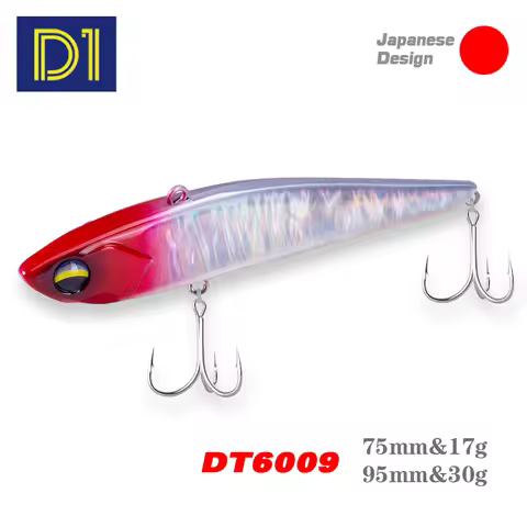 D1 Winter Fishing Bass VIB Lures Heavy Slight 95mm Mini Slight 75mm Vibration 17g 30g UV Luminous Ef