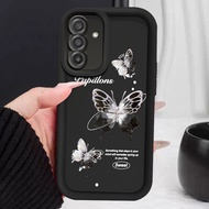 Casing hp for Samsung A17 4G A17 5G M17 5G F17 5G Case Butterfly spots SilverBINTANG Silicone Case C