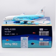 SQ Wings 1: 200 Alloy Aircraft Model Portugal Hifly Double Color A380 9H-MIP Die-Cast Vehicles