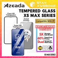 AZEADA Clear HD Tempered Glass For IP XS Max Series Privacy 9D Tinted Screen Protector Templet Kaca