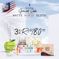 🔥YEARS END SALE🔥3BOX RM80 SKINCARE WHITE HORSE GLUTA JL FARA ORI HQ