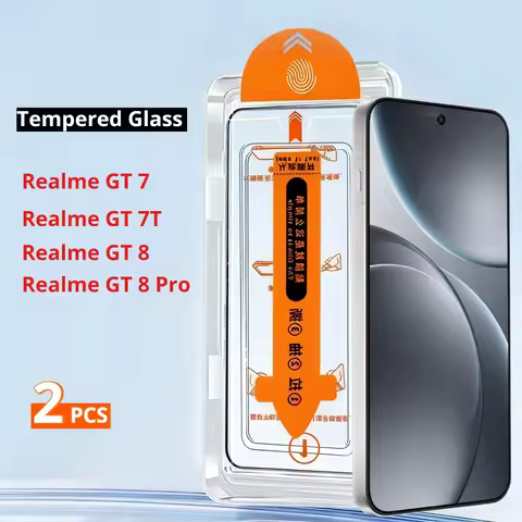 2PCS For Realme GT 8 Pro Glass Full Clear Screen Protector For Realme GT 7T GT7 Tempered Glass For R