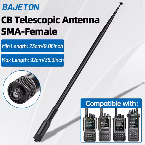 BAJETON 27MHz SMA-Female Handheld Telescopic CB Antenna For BAJETON BJ-9000 BJ-7800 BJ-8300 Radtel R