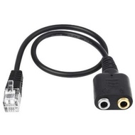 RJ9 to Audio 3.5mm Splitter Cable Adapter for Mic Headset Converter Cisco Avaya PC Computer Headset Telephone