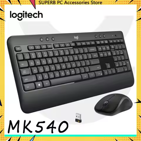 Logitech MK540 Wireless Keyboard Mouse Set Full-size Ergonomic Design Suitable Typing Offices Person