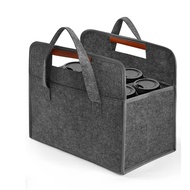 6-Cup Felt Drink Carrier with Adjustable Dividers Drink Carrier with Handle Drink Carrier for Delive