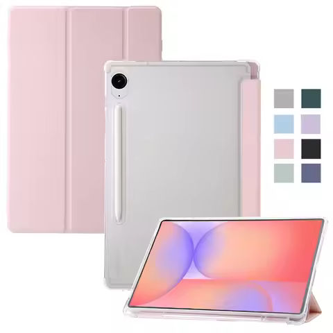 For Samsung Tab S10 Lite Case with Pen Holder Acrylic Clear Hard Stand Cover For Galaxy Tab S10 Lite