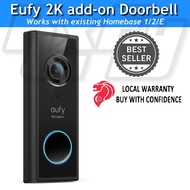 eufy Wireless Add on Video Doorbell 2K Resolution 2-Way Audio Needs HomeBase 1, 2, or E