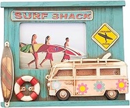 Akizuki Boeki Vintage Photo Frame 2204F-720 SURF SHACK PINK BUS Approx. W10.0 x D1.4 x H7.9 inches (