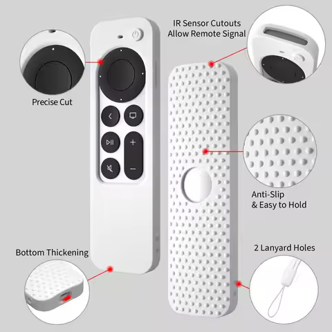 Window design with silicone protective sleeve for Apple TV 4K 2nd Generation Siri Remote