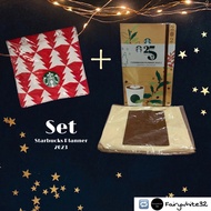 Starbucks planner 2023 + กระเป๋าผ้าสีแดง(ครบเซ็ต) ของแท้100%