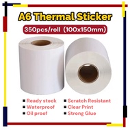 350 pcs Thermal Sticker A6 Paper Roll Fold Stack Airway Bill Sticker Thermal Label AWB Consignment N