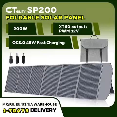 CTOLITY SP200 200W Foldable Solar Panels Cell 20.5V Portable Solar Charging Panel Complete Kit Outdo