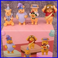 SQ3 4pcs Winnie the pooh Action Figure Varied clothing Model Dolls Toys For Kids Ornament Collection