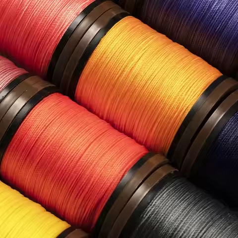 0.4mm Round Waxed Thread Strong Polyester Cord Wax Coated Strings for Leather Craft Sewing Braided B