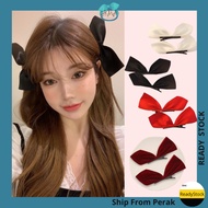 AIDA 2pcs Ribbon Big Bow Tie Hair Clip Hairpin Headdress Korean Side Clip Girl Ins Christmas Hallowe
