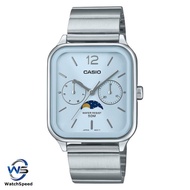 Casio MTP-M305D MTP-M305D-2 MTP-M305D-2A Light Blue Analog Moon Phase Classic Lunar Design Men's Wat