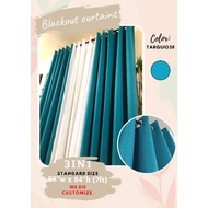 3in1set Turquoise (2 Blackout and 1 lace) 3ft/4ft/5ft/6ft/7ft/8ft/9ft/10ft