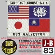 J-B83 FAR EAST CRUISE 63-4 USS GALVESTON LOGO EMBROIDERY PATCH - INNOVATION EMBROIDERY TESTIMONI
