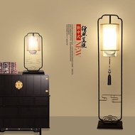 New Chinese Xiangyun Wrought Iron Floor Lamp Retro Bedside Lamp Study Zen Villa Living Room Vertical Table Lamps