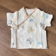 E01เสื้อผูกหน้าแขนสั้นคอซามูไรญี่ปุ่น 0-4ดือน [เสื้อ1ตัว]