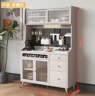 一體靠牆餐邊櫃 儲物櫃（香檳色-環保板材）（尺寸：120*40*175cm）#H148064789