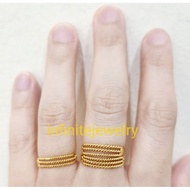 Light gold bulgarv water rope ring 916 gold ring