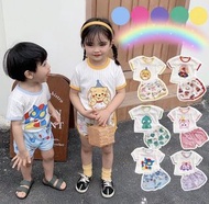 （2件套）男女嬰幼兒bb kids小朋友兒童中童stellalou 睡衣Linabell睡衣恐龍睡衣麵包超人衫Winnie the pooh衫蠟筆小新衫棉透氣睡衣衫褲套裝家居服屋企衫