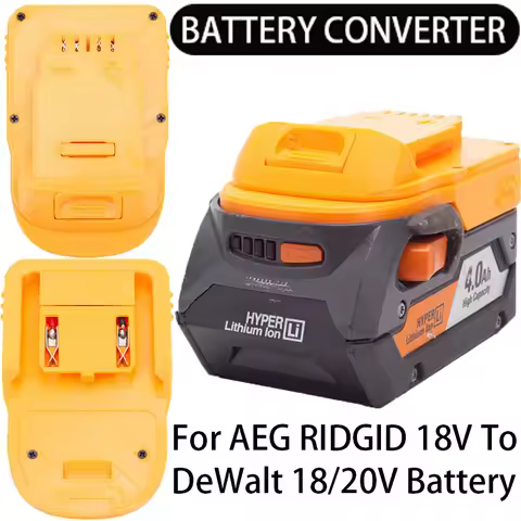 Battery Adapter/Converter for DeWalt 18/20V Li-ion Tools to AEG RIDGID 18V Li-ion Battery Adapter Po