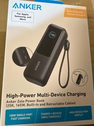 現貨 Anker Zolo 25000mAh 165W 行動電源 快充自帶線 顯示螢幕 同時輸出