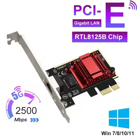 2.5G PCI-E To RJ45 Network Card RTL8125B Chip Gigabit Ethernet PCI Express Network Card 10/100/2500M