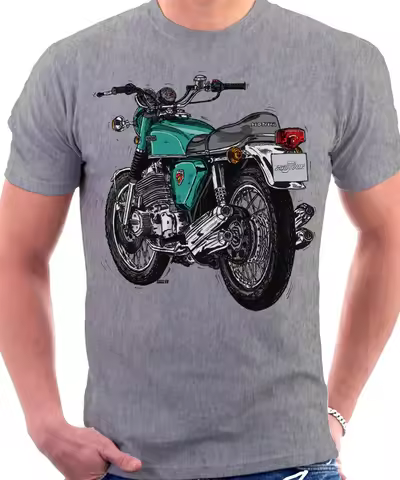 HONDA 2026 New Hot Summer Honda Men's and Women's T-shirt CB 750 Four Motorcycle Tee Racing Spring C