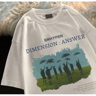 Ready Stock Kpop Enhypen Album Graphic Printed Cotton T-shirt Short Sleeve COD Heeseung, Sunghoon, S