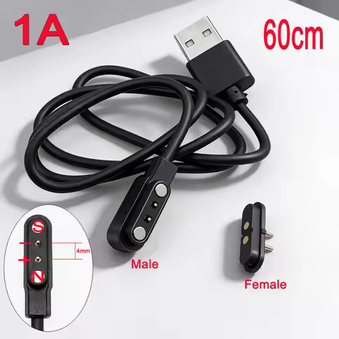 2Pin Pogo Magnet Cable for Kids Smart Watch Charging CableUSB4.0Cable for Q750S T88 A20 A20S TD05 V6