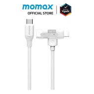 Momax - สายชาร์จ (ยาว 1.5m) รุ่น 1-Link Flow Duo 2-in-1 ชาร์จไว 60W PD USB-C to C + Lightning by Vga