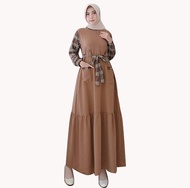 GAMIS WANITA MOTIF KOTAK KOTAK ALINE DRESS BALOTELLY MIX FLANEL BUSUI FRIENDLY Dress Remaja Simple