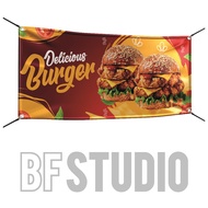 BANNER GERAI / JUALAN BURGER / BANNER BURGER FREE DESIGN BOLEH EDIT MAKLUMAT TAMBAH INFO