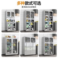 S-T💗He Xiang Stainless Steel Sideboard Kitchen Cupboard Home Tea Cupboard Cabinet Cupboard Locker Double-Door N3GB