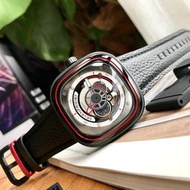 七個星期五手錶 sevenfriday手錶男 MAD&amp;ASSOCIATES聯名款機械錶 P1B/10 鏤空全自動機械手錶 大直徑防水手錶 商務休閒男錶 時尚運動腕錶 男生手錶 黑色皮帶錶