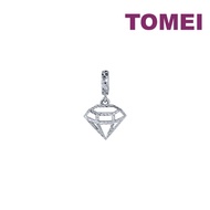 TOMEI Diamond-Shaped Charm, White Gold 585